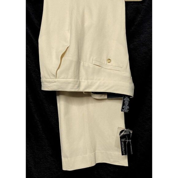 Wide Leg Dress Pants Winter White Modern Fit Seamed Mark Eisen Sz 10 NEW - Picture 2 of 8